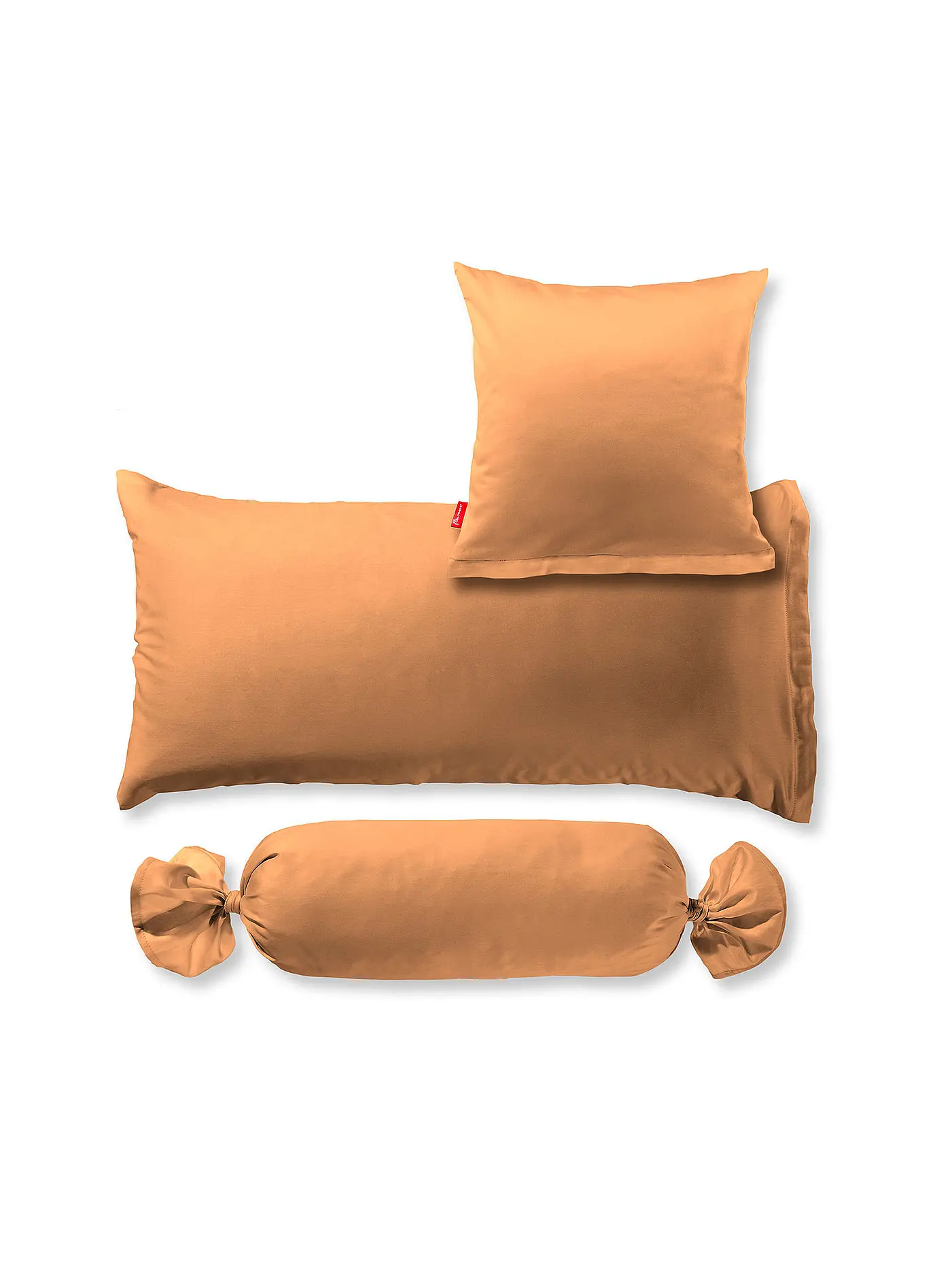 FLEURESSE | Satin Kissenbezug Royal Uni 2x 40x40cm Nachtblau | gelb